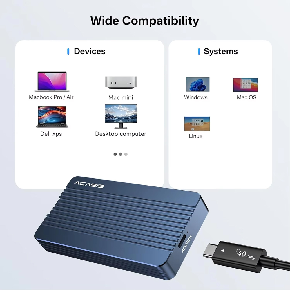 Корпус для SSD ACASIS 40Gbps M – обзор и цена 8Tb M2 Nvme Ssd